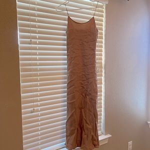 J Crew Gwyneth Cupro Slip Dress in Pale Mocha
